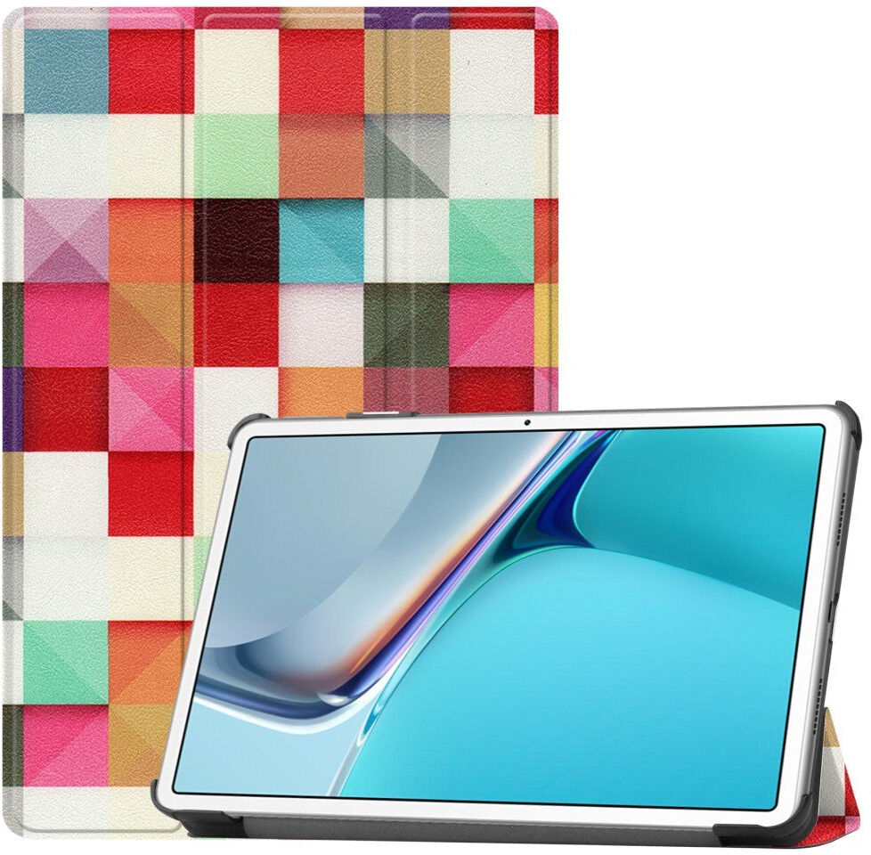 INCOVER Huawei MatePad 11 Læder Flip Cover m. Ståfunktion - Farverige Firkanter