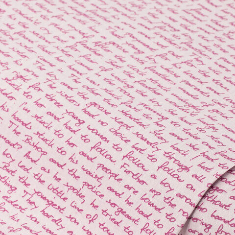 Baumwollstoff Schriften "Mona", rosa/beere