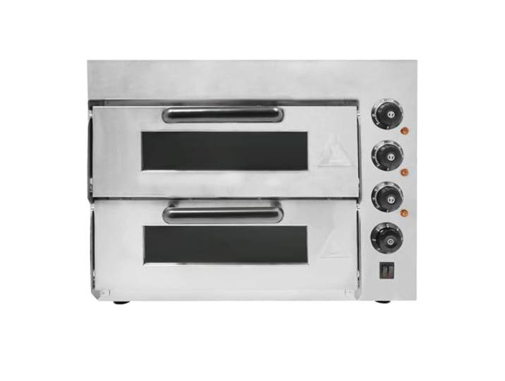 Doppel Kammer Pizzaofen, mit Timer (1-60 Minuten), 3000W, Unabhängige Temperaturregelung, Pizzabackofen Temperatur 50-350℃/122-662°F, kann er eine 14-Zoll-Pizza backen, Brot, Kuchen, Pasteten usw