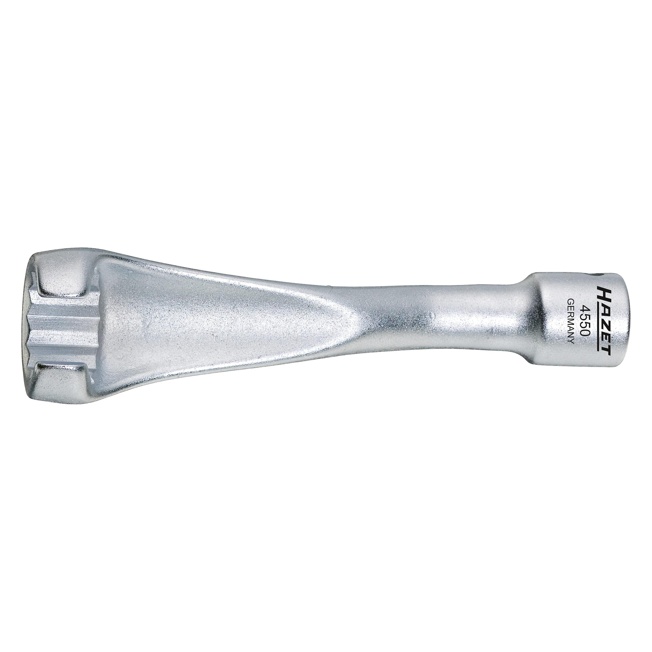 Hazet Einspritzleitungs-Schlüssel 4550 - Vierkant hohl 10 mm (3/8 Zoll) - Aussen-Doppe (17 mm) (4550)