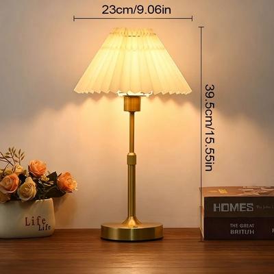 Uplifted Finds Fabric Touch Table Lamp Rechargeable Bedside Desk Light With Replaceable Bulb For Hotel Room d1 Retractable