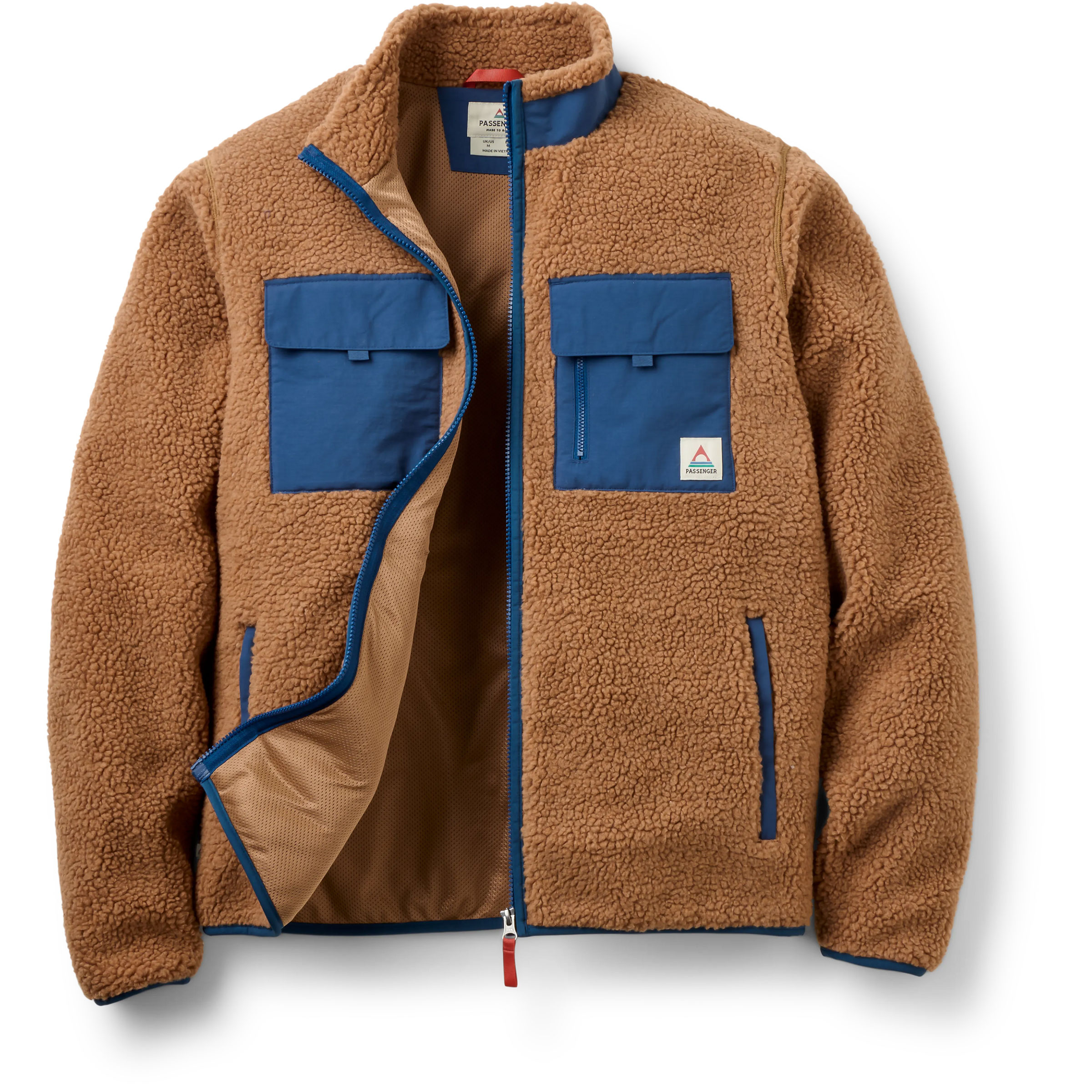 Passenger Valiant Herren Fleecejacke braun Größe S Lifestyle Elastisch Wasserabweisend