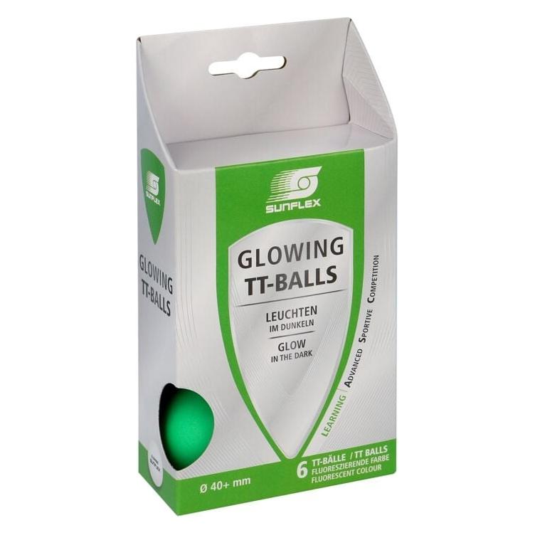 Sunflex Tischtennisbälle Glow in the Dark, 6er-Set (6 Stk.) (20613)