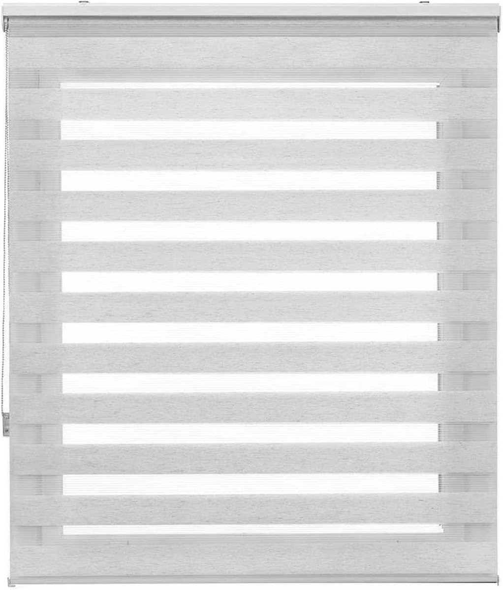 Lichtgrijze semi-transparante jaloezieën voor ramen, 55 x 320 cm