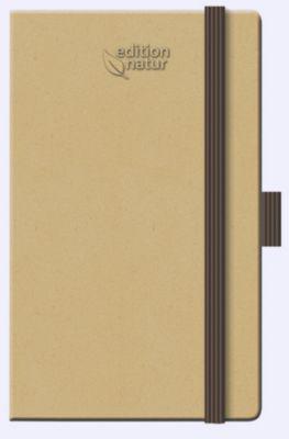 Korsch Buchkalender Times Big 12 Edition Natur 2027, 12-Monatskalendarium für D/GB, Naturkarton und Naturpapier, braun