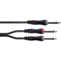 EY 3 VPP - Y-Adapter Kabel, 6,3 mm Stereo Klinke > 2x 6,3 mm Mono Klinke, 3