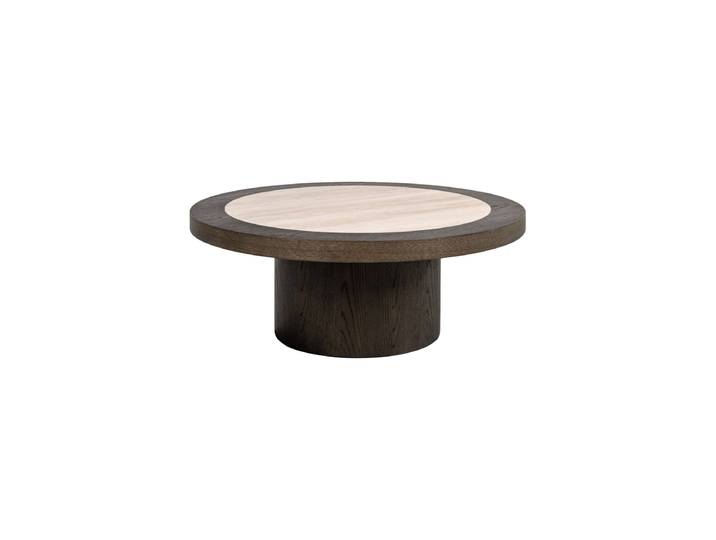 Runder, grosser Design Couchtisch „Nando“ mit Keramik-Tischplatte Braun Richmond Interiors