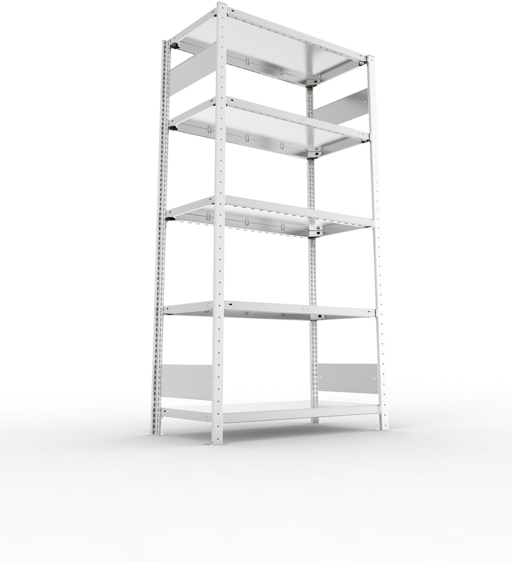 META S3 CLIP150 Fachbodenregal 2000x1000x500 mm, mit 5 Fachböden, beidseitige Bedienung, verzinkt (200185364)