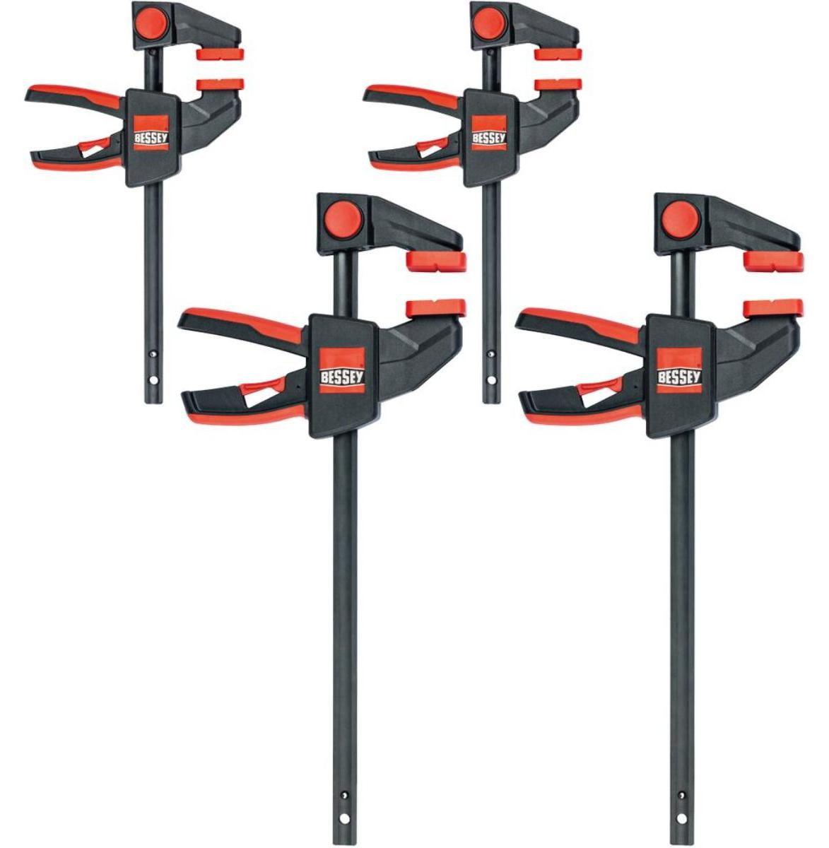 Bessey Set van vier enkelvoudige klemmen, type EZM-EZL