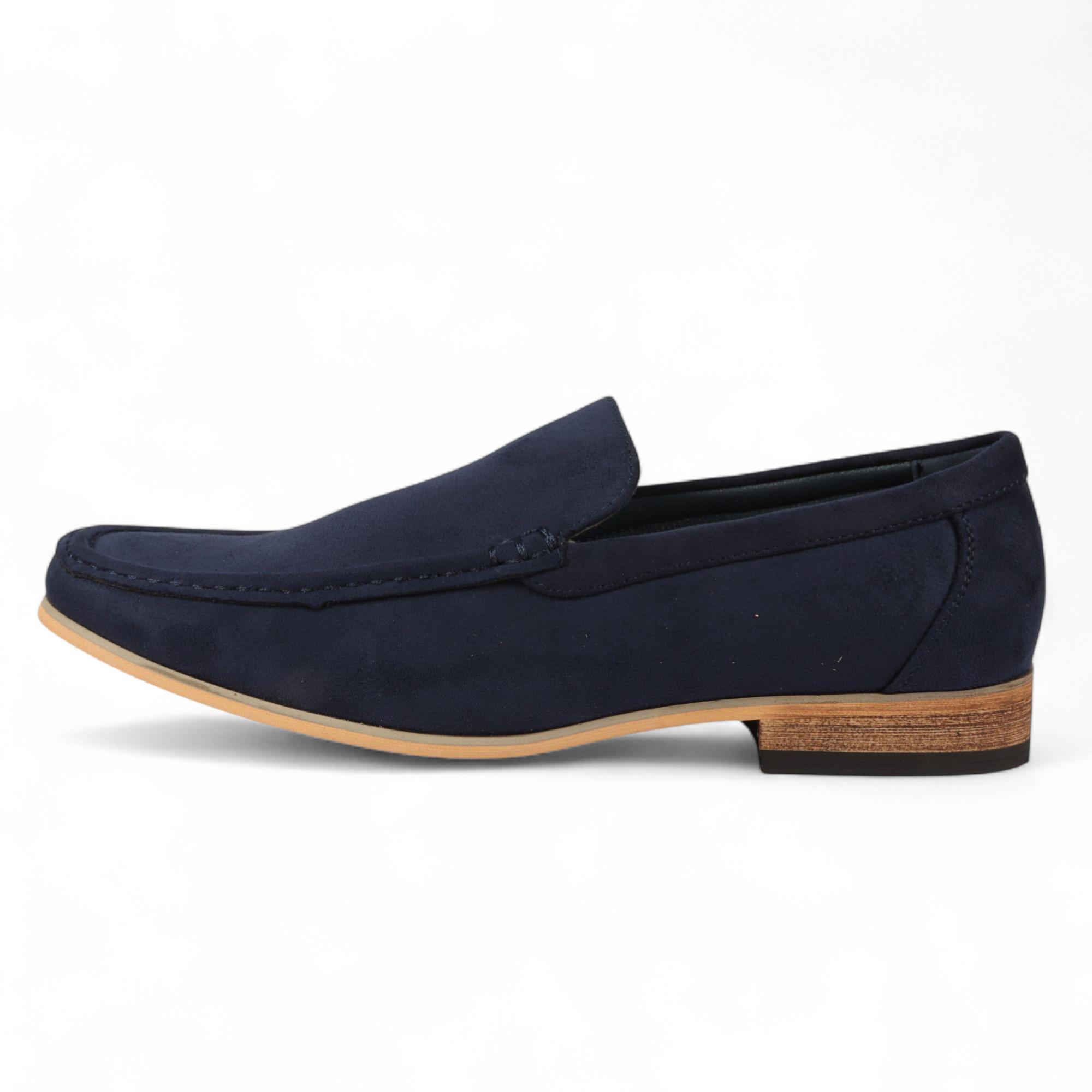 Herren-Loafer aus Wildleder in Marineblau, leichte Slip-On-Freizeitschuhe