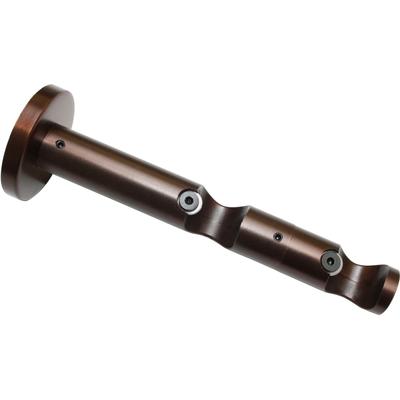 Träger GARDINIA "Doppel-Kombiträger offen", braun (bronzefarben), B:2cm L:8cm, Gardinenstangenhalterungen, Serie Einzelprogramm Chicago Ø 20 mm