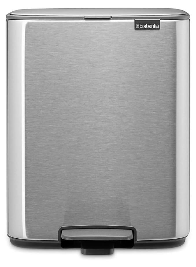 Brabantia Prullenbak met voetpedaal, 12 liter, Rechthoekig, RVS
