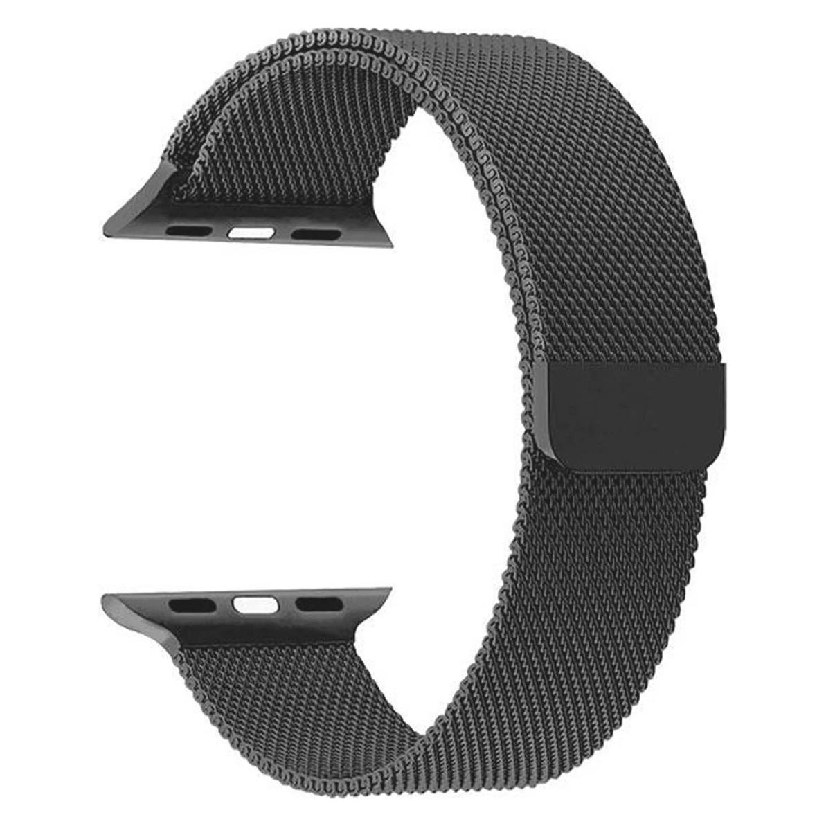 Devia Armband Elegant Milanese für Apple Watch 49mm/ 45mm/ 44mm/ 42mm space black (22 mm, Edelstahl, Stainless Steel) (6938595325083)
