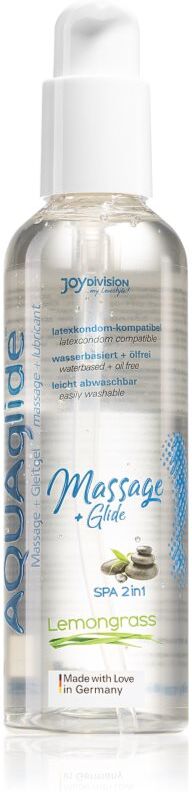 JoyDivision 2v1 AQUAglide Massage Glide gel de massage et de lubrification Lemongrass 200 ml