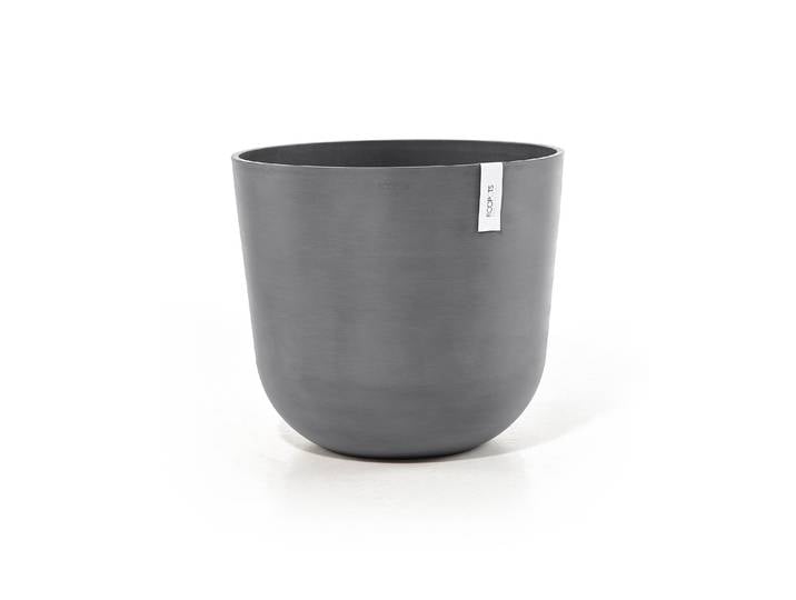 Blumentopf ECOPOTS Oslo 55 Grau , grau, H:47,9cm Ø:55cm, Kunststoff, Pflanzgefässe, Blumentopf