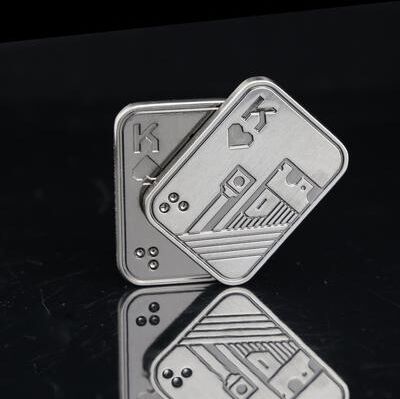 Smart Shopping Spot Metal Skull Fidget Slider Portable Stress Relief EDC Gadget silver