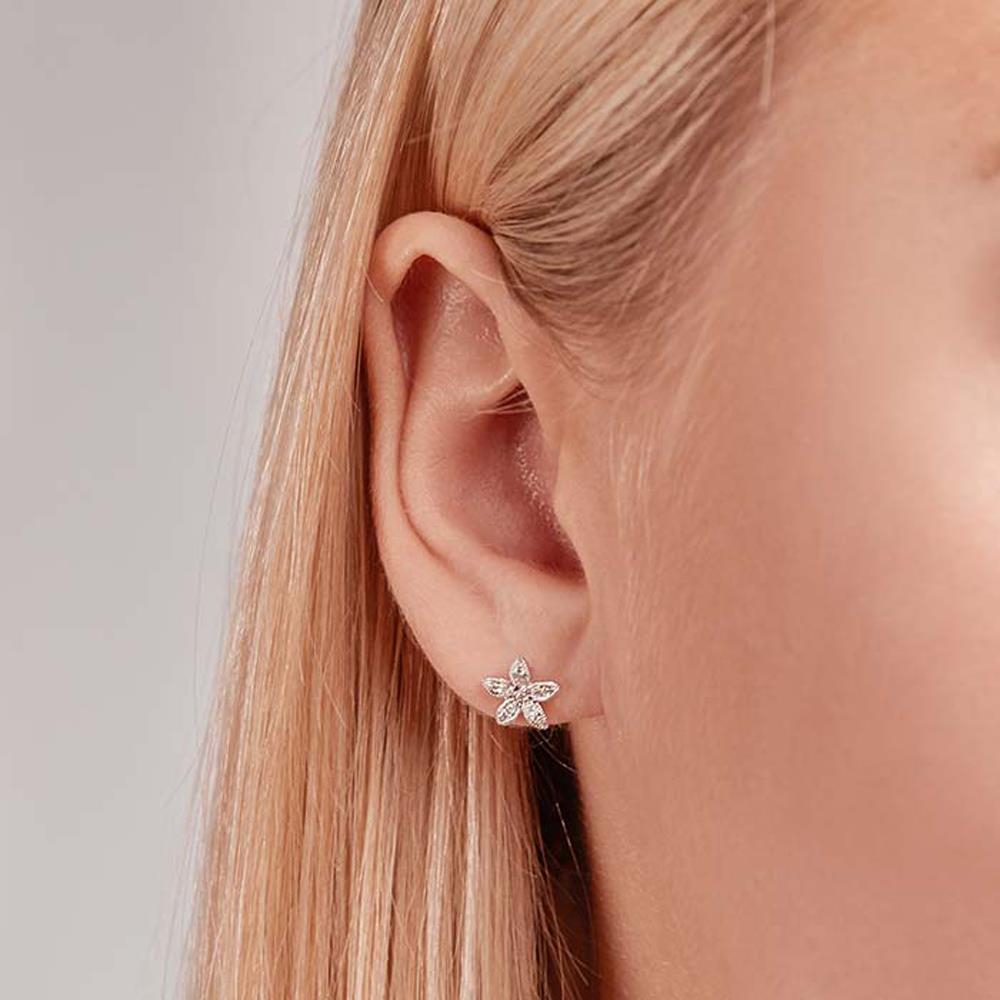 Brilladia Ohrringe 750er Weißgold 22 Diamanten 0,12 ct. silber