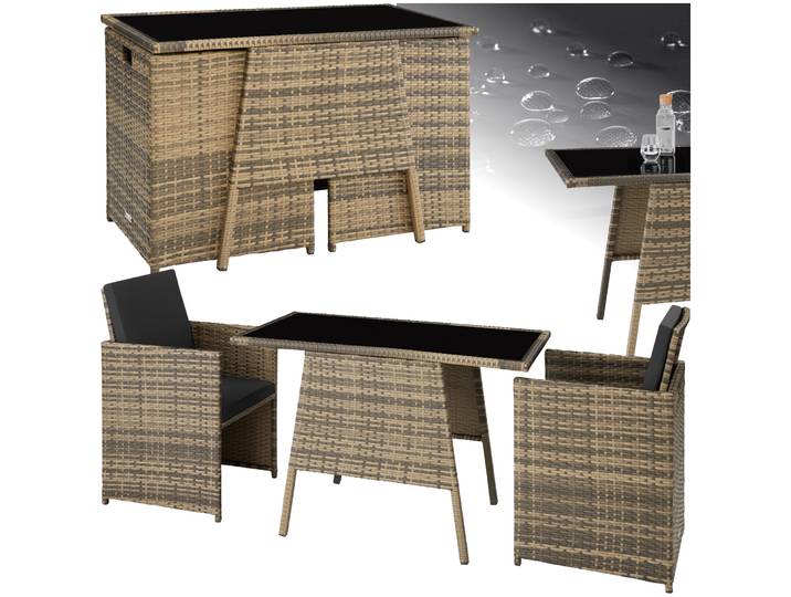 Salon de jardin LAUSANNE 2 places - marron naturel