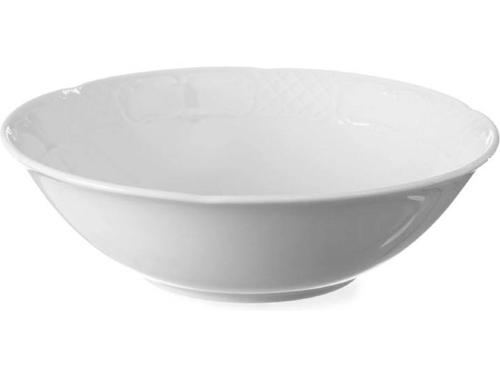 HENDI Saladeschaal – Hotelporselein – Versterkte randen – 1L – Wit – ⌀230x(H)65mm