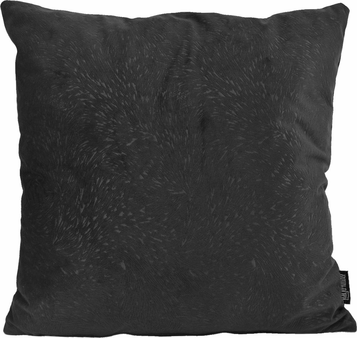 Velvet Chic Zwarte Kussenhoes van Velvet en Polyester, 45 x 45 cm