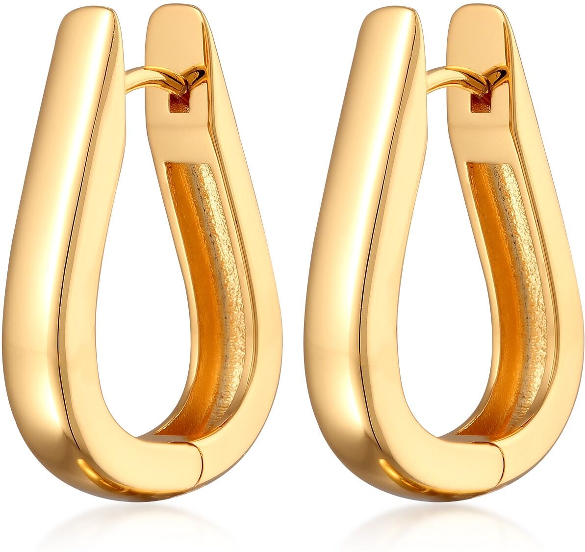 Paar Creolen ELLI "Ohrringe Oval Creolen Silberfarben" Gr. 23, gold, Ohrringe, Damen, 23, ohne Stein, Messing, Paar Creolen