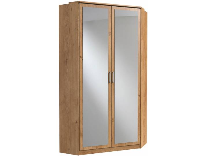 Eckkleiderschrank WIMEX Click , braun (plankeneichefarben), Schränke, Eckkleiderschrank, mit 2 Spiegeltüren