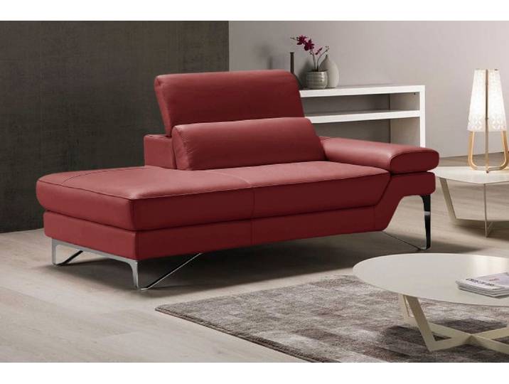 Ottomane EGOITALIANO Princess, elegantes Designsofa mit erstklassigem Sitzkomfort , rot (burgundy), B:177cm H:95cm T:108cm, Leder CAREZZA (echtes Rindsleder) ist ein Naturleder, dass die ursprünglichen Eigenschaften der Haut nicht verändert. Das Vorhandensein von verheilten Narben, Körnungsunterschiede, Falten, Adern, Unterschiede in den Farbtönen und andere Spuren, die die Natur auf diesen Fellen hinterlassen hat, sind ein Beweis für die absolute Echtheit und das Zeugnis ihres großen Wertes., Sofas, Ottomane, inkl. verstellbarem Kopfteil und edle Designmetallfüße