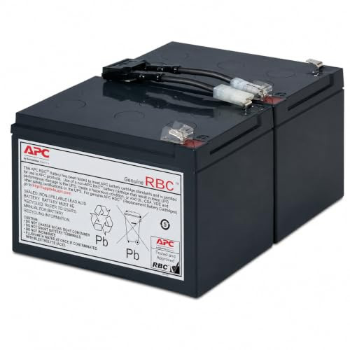 APC RBC6 Vervangingsaccu Patroon 6, Zwart, B/D/H: 15,2 x 19,6 x 9,4 cm