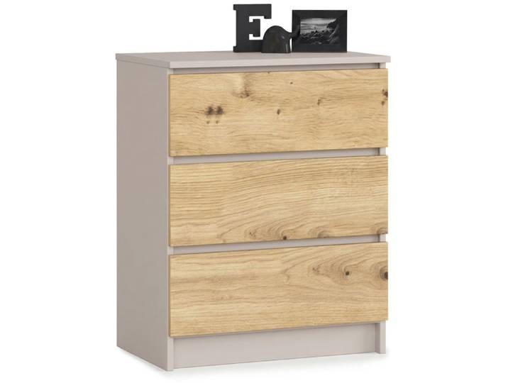 Commode K60 Cachemire 60 cm 3 tiroirs couleur Chêne Artisan mat 60x40x77 cm