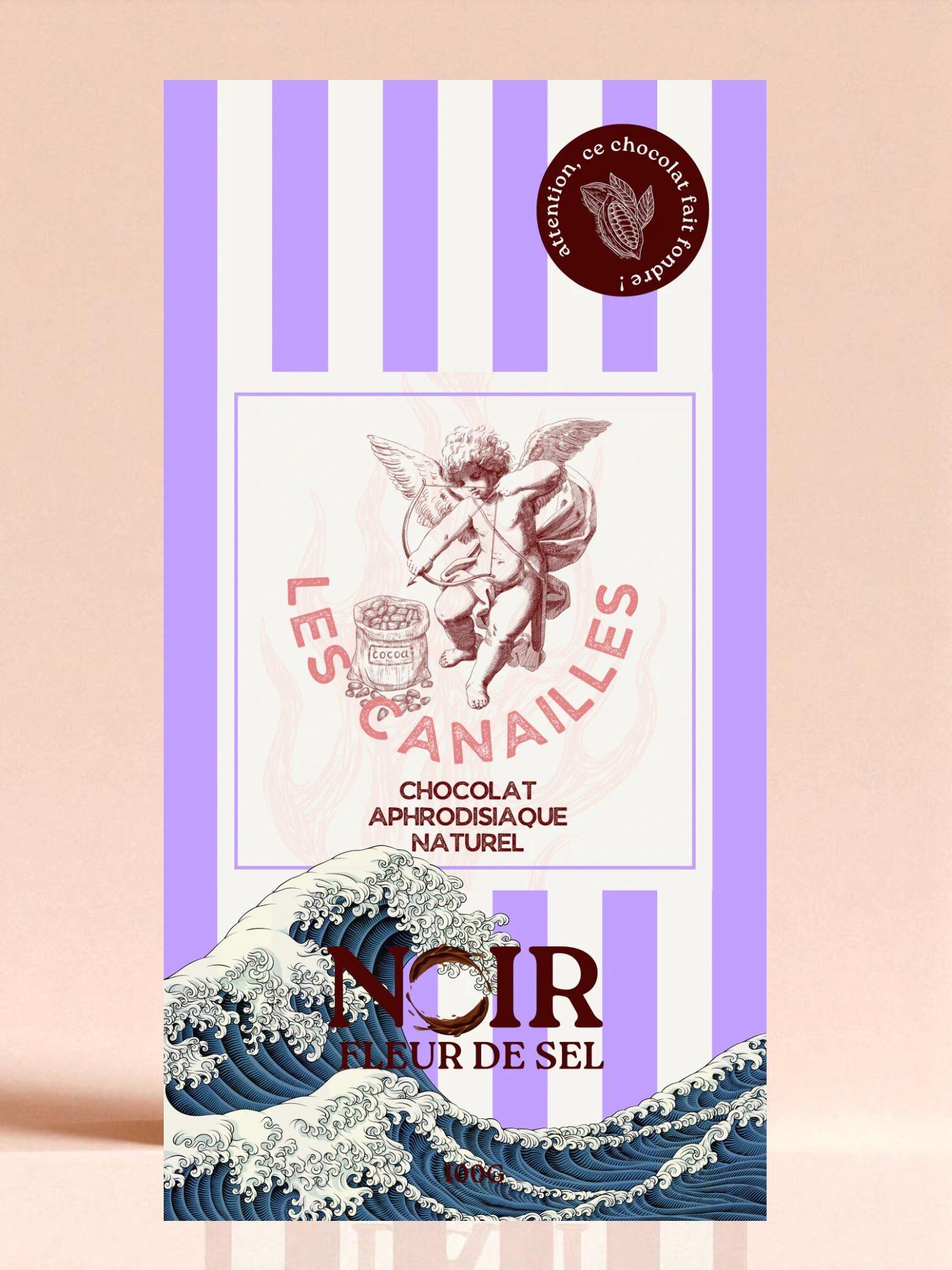 Les Canailles Tablette Aphrodisiaque Chocolat Noir Fleur de Sel - 100g