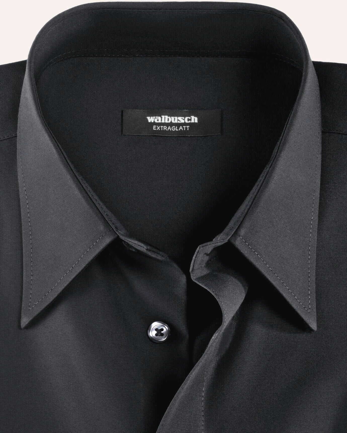 Walbusch Extraglatt-Hemd Kent-Kragen, Comfort Fit, Farbe Schwarz, 38, reine, bügelfreie Baumwolle Kent-Kragen Herren