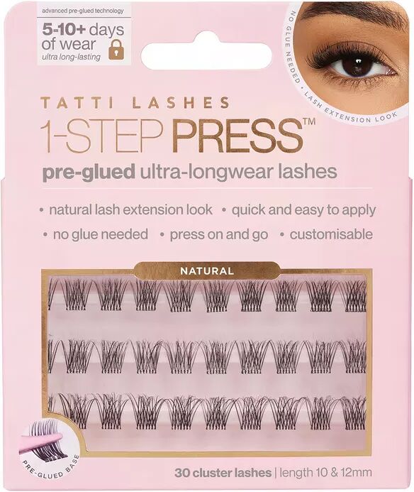Tatti Lashes - Natural – Vorgeklebte Einzelwimpern-Cluster, 30 Stück