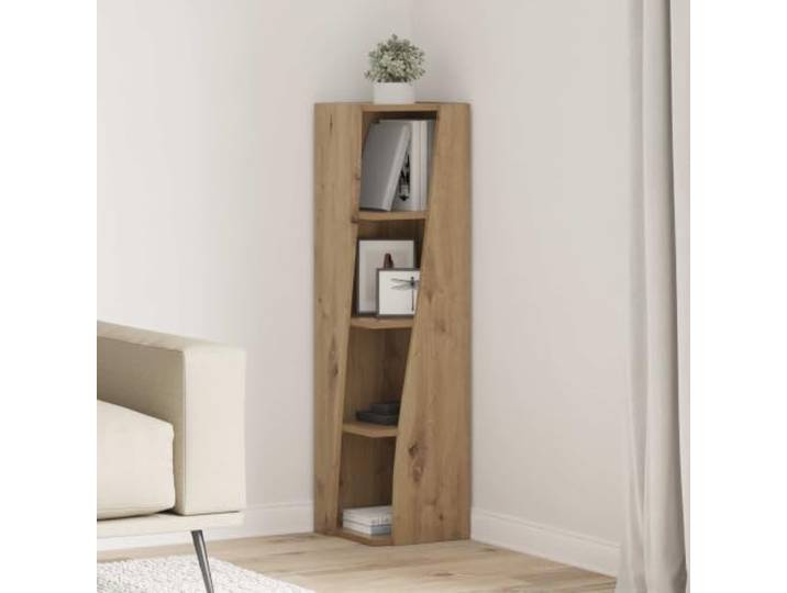 GPWERSDF Eckschrank 27,5x27x102cm Holzwerkstoff Artisan-Eiche mit Stauraum Modernes Eckregal, matte Oberfläche, platzsparendes Design, robuste Konstruktion, viel Stauraum