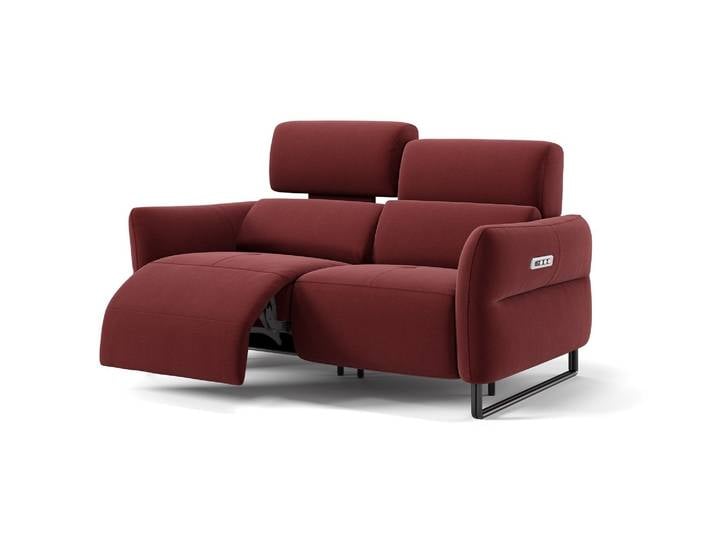 Stoff Sofa LUNA 2-Sitzer Elektrische Relaxgarnitur Funktionscouch Couch