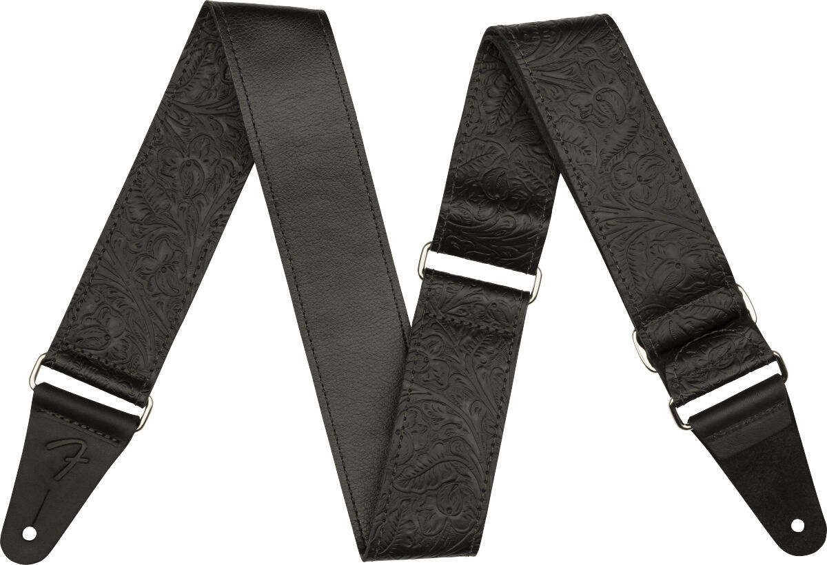 Fender Tooled Leather Guitar Strap 2'' Black