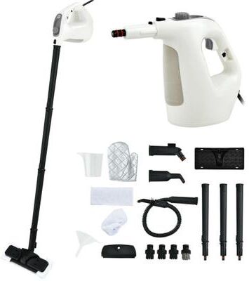Costway 1400W Handheld Steam Cleaner with 14-Piece Accessory Kit and Child Lock-Gray