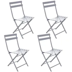 Hespéride - 4er Set Klappstühle "Greensboro" in Quarzgrau farbe 42x51x81cm