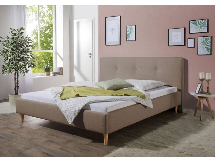 Polsterbett MAINTAL Lonepine , braun (hellbraun), B:173cm H:97cm L:208cm, Betten, Polsterbett, Bettseiten zerlegt, ohne Bettkasten