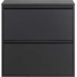 Moderner Schuhklappenschrank aus Stahl Schwarz
