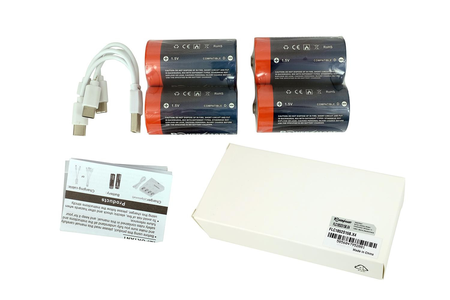 PowerSmart 4x USB-C oplaadbare Li-ion batterij voor Arlo camera's, zaklampen en andere apparatuur