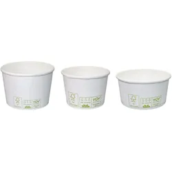 VEPATIM 200 Eisbecher Pappbecher ohne Kunststoffbeschichtung 100ml Ø70 Höhe 45mm weiß