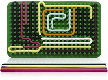 Discount Dollar Deals Montessori Sensory Activity Board For Kids Travel Toy For Motor Skills Development Screen Free Play green