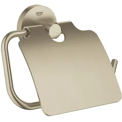 Grohe, Toilettenpapierhalter, WC-Papierhalter ESSENTIALS mit Deckel nickel gebürstet