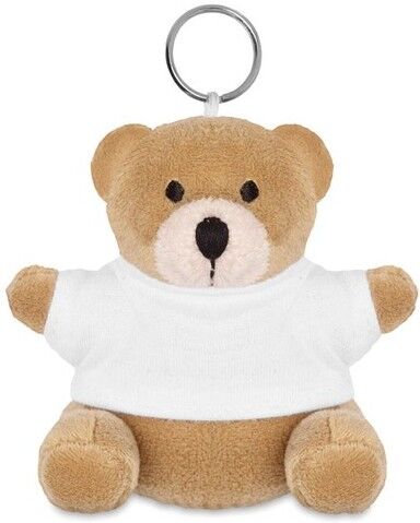 Porte-clés publicitaire nounours NIL PET blanc