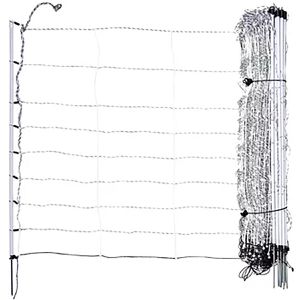 Horizont Weidezaunnetz turbomax extra 15206, Schafnetz, 90 cm x 50 m, schwarz/weiß, elektrifizierbar, mit Einzelspitze