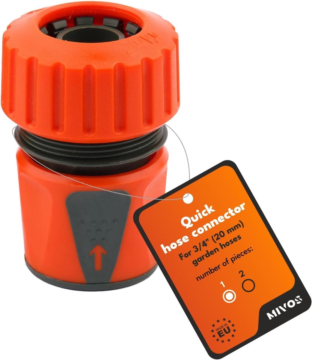 Slangkoppeling 3/4 inch Grijs - Universele Tuinslang Connector voor Water geven - 20 mm