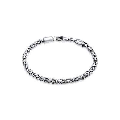 Armkette KUZZOI "Armband Königskette Basic 925 Silber" Gr. 230, grau, Armbänder, Herren, 230, Silber 925 (Sterlingsilber), Armkette
