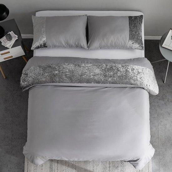 Famanu Velours Molton Laken Patchwork Grijs 135 x 200 cm
