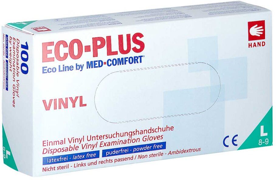 ECO plus U.hands.vinyl unste.puderfrei L weiss 100stk