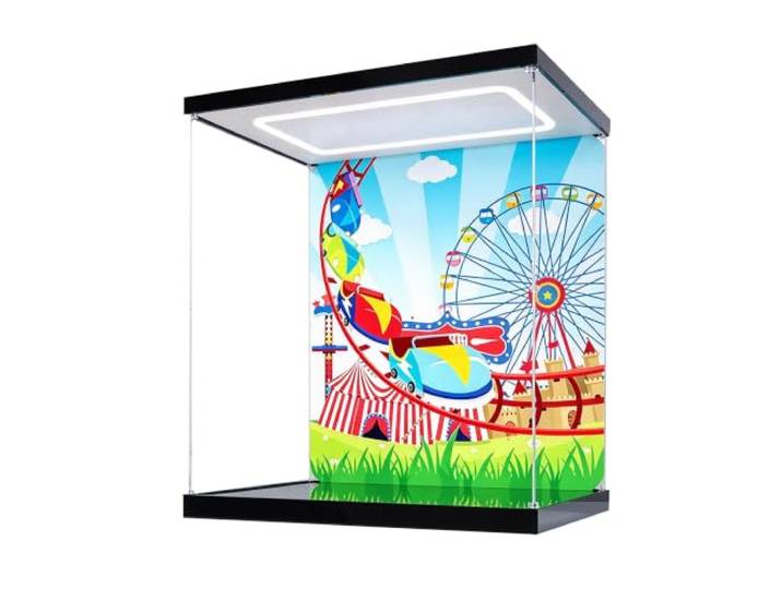 Vitrine kompatibel mit Le-go 10247 Riesenrad-Sets (Lichtbox B) Staubdichte Vitrine Box, Aufbewahrung zu Hause, kompatibel mit Le-go 10247 Riesenrad (nur Box)